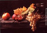 Maureen Hyde Canvas Paintings - Still Life with Grapes and Pomegranates